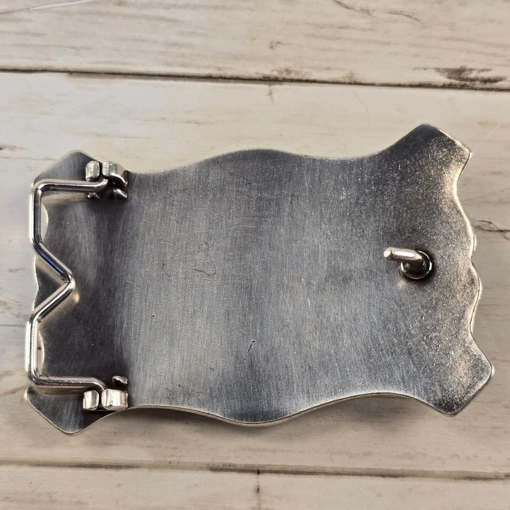 Western Longhorn Bull Head Belt Buckle Silver Black Gold Star Cowboy Rodeo